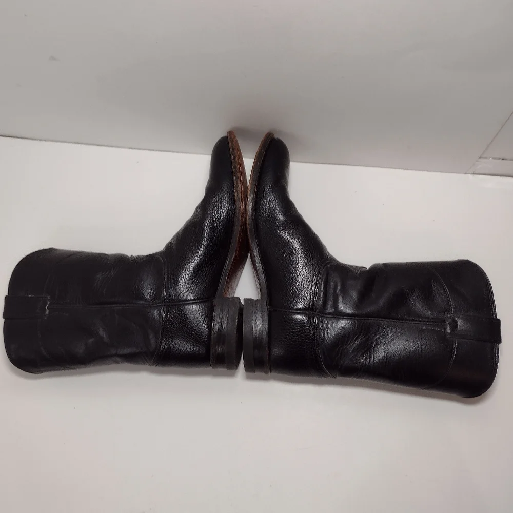 Justin Classic Black Leather Men's Boots Size (9)D Made In USA - Picture 8 of 12